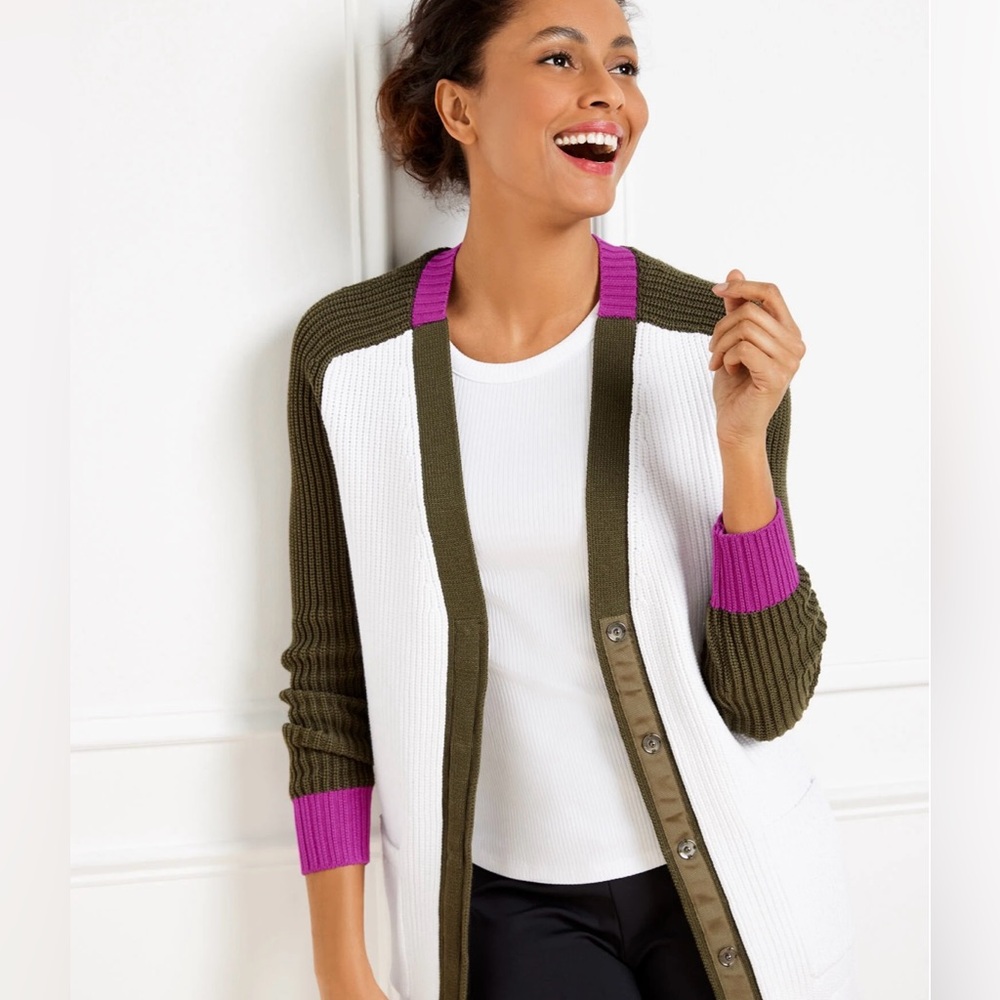 Talbots Colorblock Cardigan